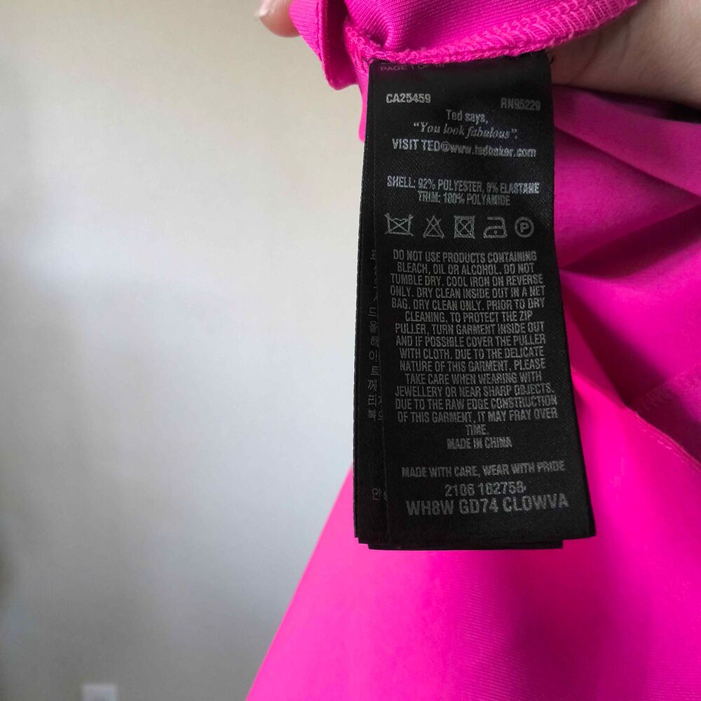 Ted Baker London Clowva Scalloped Mesh Bodycon Sheath Dress Pink Sz 3 US 8 - Picture 5 of 6